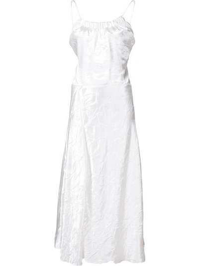 Victoria Beckham Crushed Duchesse Satin Camisole Dress In White