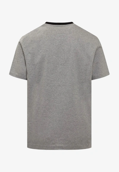 Versace Baroque Printed Crewneck T-shirt In Gray