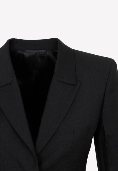 Shop Givenchy Contrasted Inserts Blazer In Wool And Mohair In Black