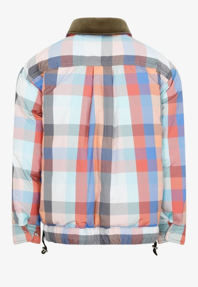 Sacai Check-pattern Zip-up Bomber Jacket In Multi