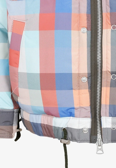 Sacai Check-pattern Zip-up Bomber Jacket In Multi