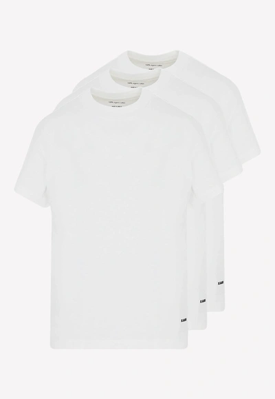 Shop Jil Sander Basic Crewneck T-shirts - Set Of 3 In White
