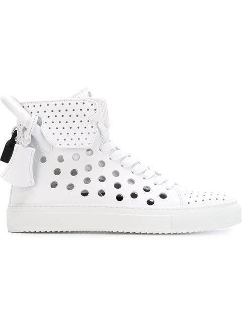 Buscemi 125mm Leather Round Hole Sneakers In White | ModeSens