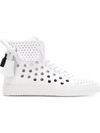 BUSCEMI perforated hi-top sneakers,RUBBER100%