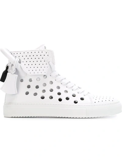 Buscemi 125mm Leather Round Hole Trainers In White