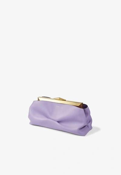 Jimmy Choo Diamond Frame Clutch In Calf Leather In Purple