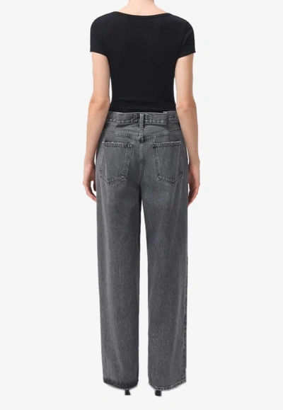 Agolde Dax High-rise Jeans In Gray