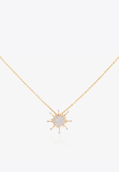 Shop Falamank Diamond Splash Collection Necklace In 18-karat Yellow Gold And White Diamonds