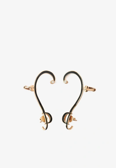 Djihan D Collection Diamond Earrings In 18-karat Rose Gold In Rose Gold