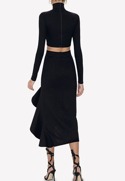 Shop Alexis Cia Cropped Turtleneck Slim Fit Top In Black