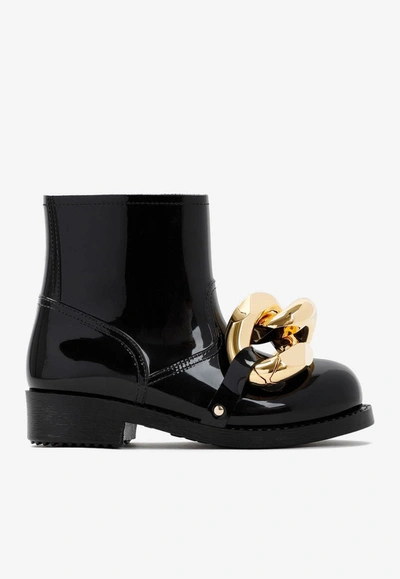 Shop Jw Anderson Chain Ankle Rubber Boots In Black