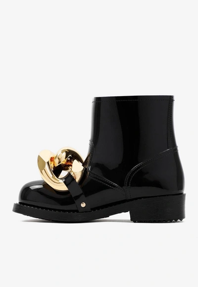 Shop Jw Anderson Chain Ankle Rubber Boots In Black
