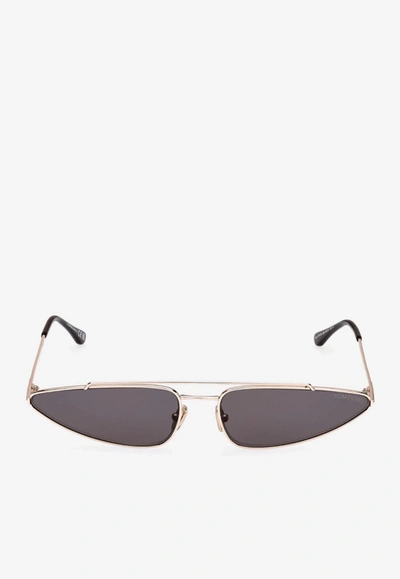 Shop Tom Ford Cam Narrow Cat Eye Sunglasses In Gray