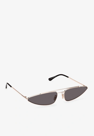 Shop Tom Ford Cam Narrow Cat Eye Sunglasses In Gray