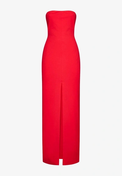 Shop Solace London Bysha Strapless Maxi Dress In Red