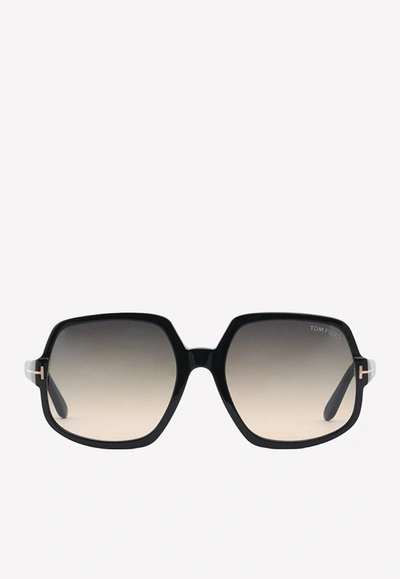 Tom Ford Gradient Square Acetate Sunglasses In Gray