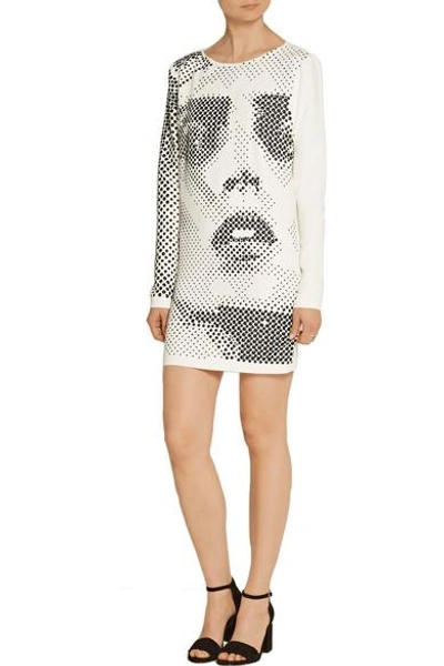 Shop Anthony Vaccarello Embellished Stretch-crepe Mini Dress