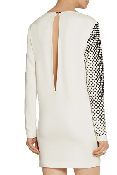 Shop Anthony Vaccarello Embellished Stretch-crepe Mini Dress