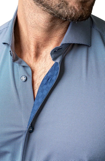 Maceoo Einstein Yoli Blue Stretch Button-up Shirt In Blue