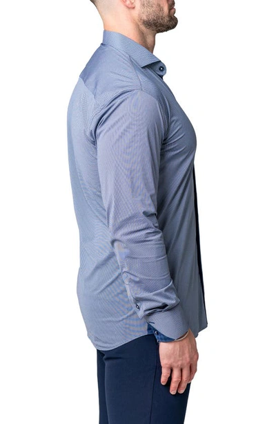 Maceoo Einstein Yoli Blue Stretch Button-up Shirt In Blue