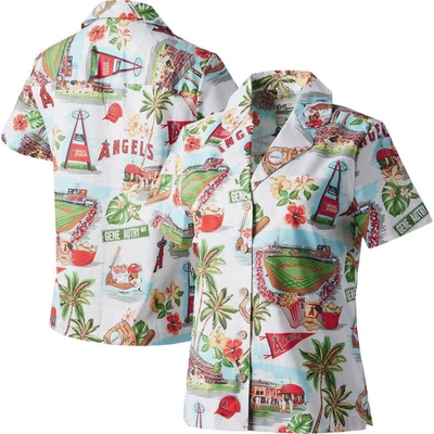 Shop Reyn Spooner White Los Angeles Angels Scenic Camp Button-up Shirt