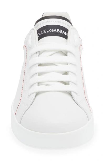 Shop Dolce & Gabbana Dolce&gabbana Portofino Logo Spoiler Sneaker In White/ Black