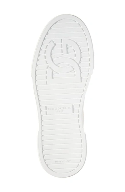 Dolce & Gabbana Leather Sneakers With Lateral Logo Patch In White