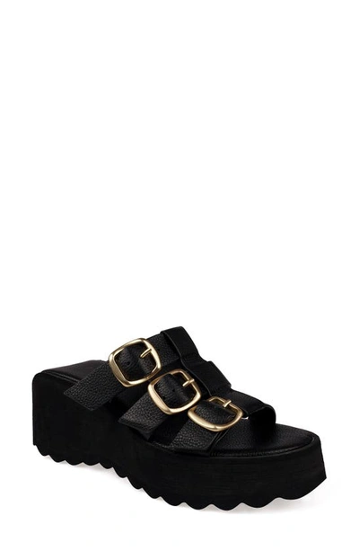 Shop Zigi Artisan Artisan Crafted By Zigi Aritz Platform Sandal In Black Leather