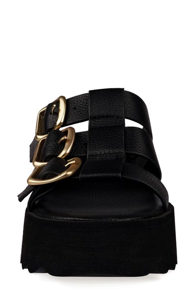 Zigi Artisan Aritz Platform Sandal In Black Leather