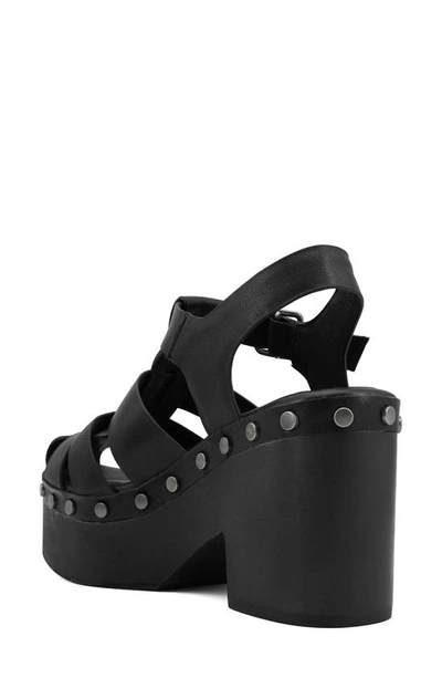 Zigi Artisan Lorenza Platform Fisherman Sandal In Black Leather