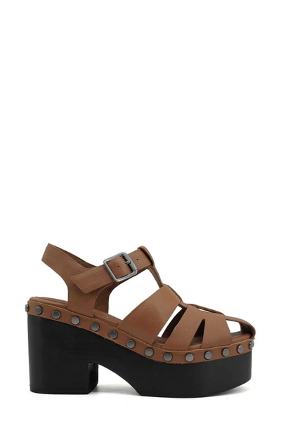 Zigi Artisan Lorenza Platform Fisherman Sandal In Tan Leather