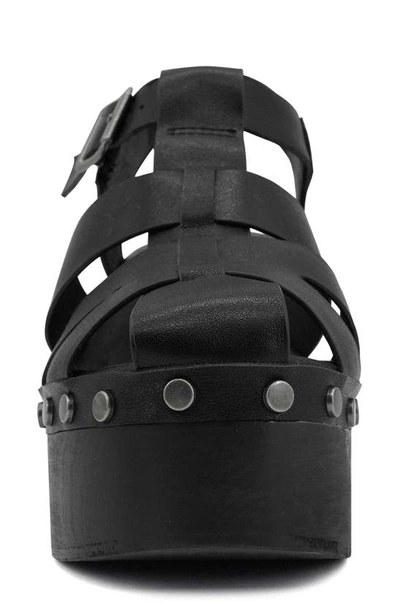 Zigi Artisan Lorenza Platform Fisherman Sandal In Black Leather