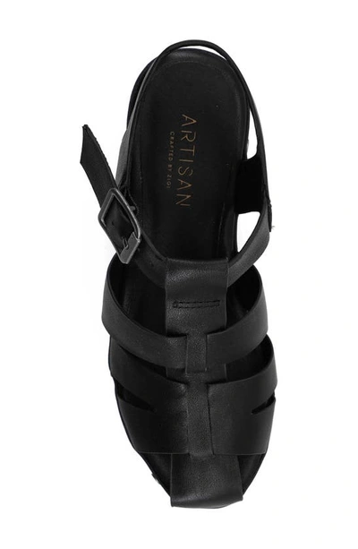 Zigi Artisan Lorenza Platform Fisherman Sandal In Black Leather