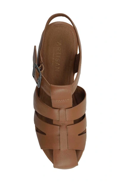Zigi Artisan Lorenza Platform Fisherman Sandal In Tan Leather