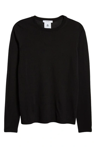 Shop Max Mara Pesco Virgin Wool Crewneck Sweater In Black