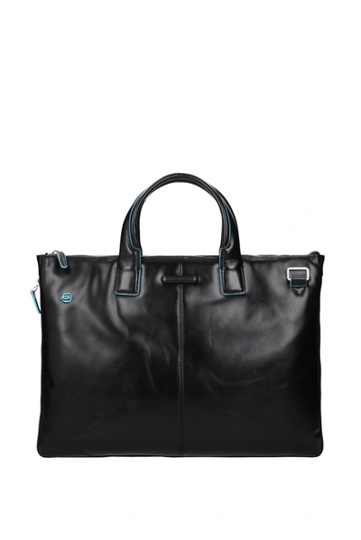 Shop Piquadro Work Bags Leather Black