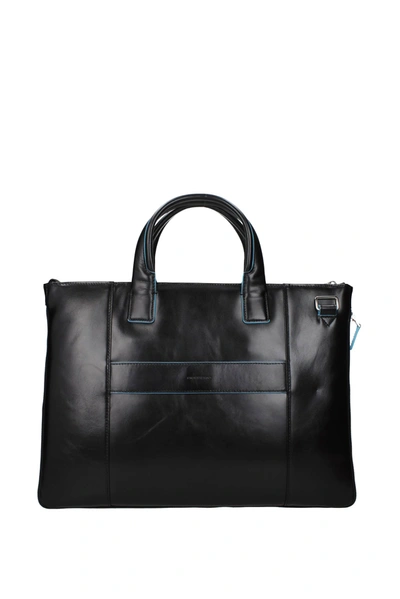 Shop Piquadro Work Bags Leather Black