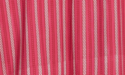 Shop Maisie Lex Puff Sleeve Dress In Rasberry Stripe