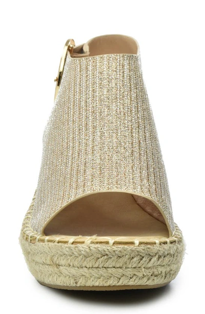 Shop Catherine Catherine Malandrino Cirkly Espadrille Wedge Sandal In Gold Shimmer