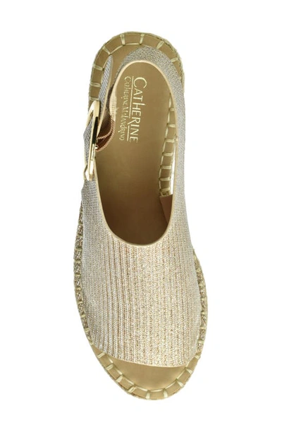 Shop Catherine Catherine Malandrino Cirkly Espadrille Wedge Sandal In Gold Shimmer