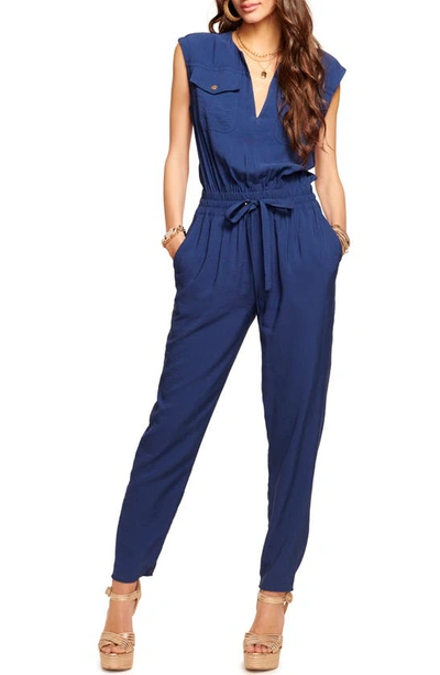 Shop Ramy Brook Bria Tie Waist Jumpsuit In Spring Navy