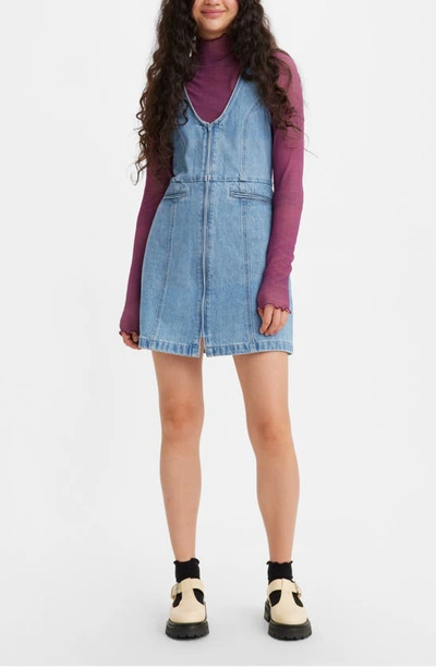 Shop Levi's Rio Zip-up Nonstretch Denim Dress In Check Yourself 2