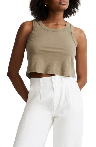 Shop Madewell Softfade Cotton Boxy Crop Tank In Distant Surplus