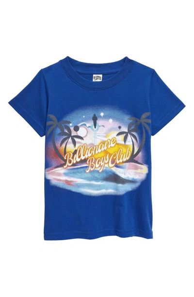 Shop Billionaire Boys Club Kids' Waves Cotton Graphic T-shirt In Mazarine B