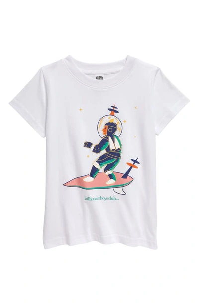 Shop Billionaire Boys Club Kids' Surf Rider Cotton Graphic T-shirt In White