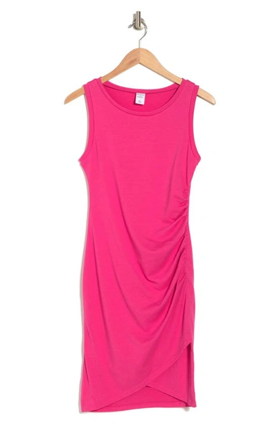Shop Melrose And Market Leith Ruched Body-con Sleeveless Dress In Pink Rouge