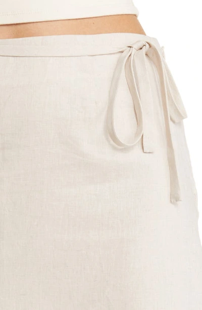 Wayf Kenny Linen Blend Wrap Skirt In Natural
