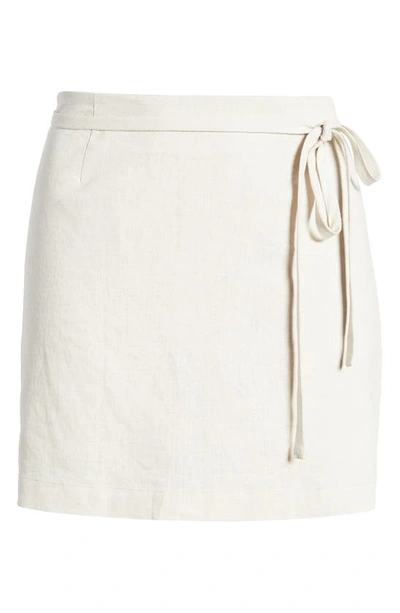 Wayf Kenny Linen Blend Wrap Skirt In Natural