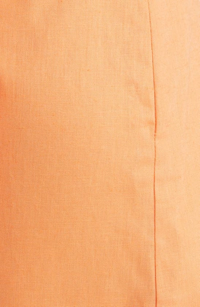 Shop Wayf Kenny Linen Blend Wrap Skirt In Orange