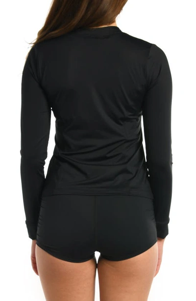 La Blanca Island Goddess Half-zip Rashguard In Black